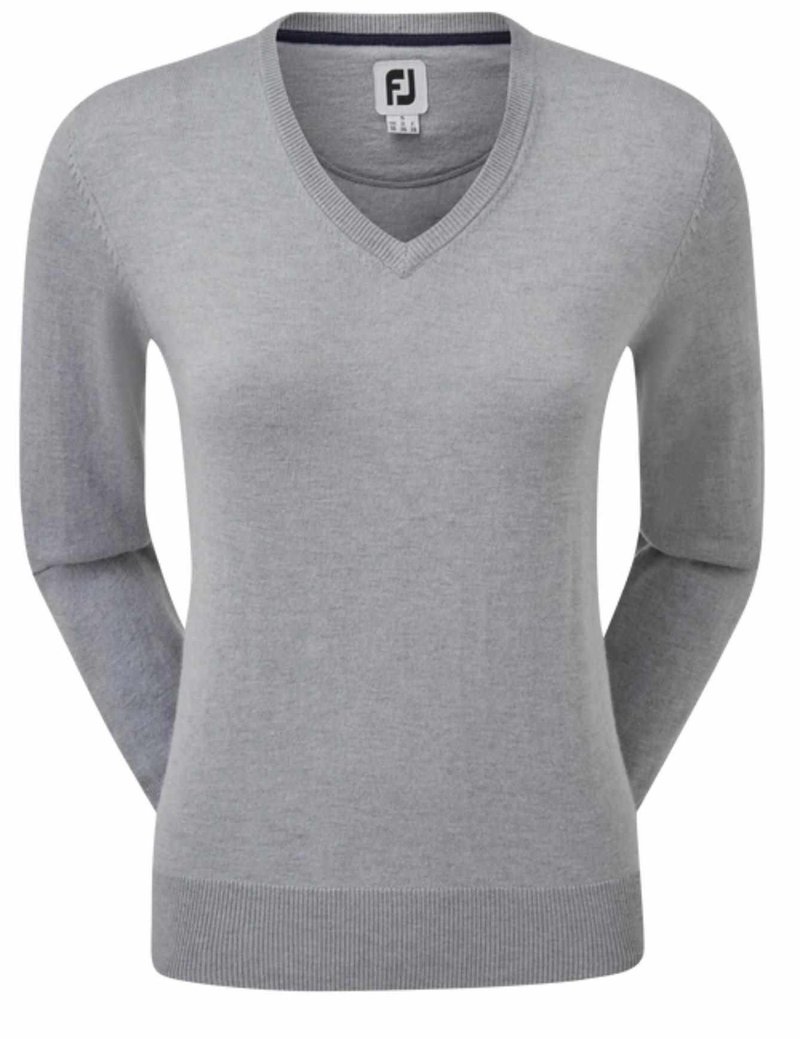 FootJoy Wool Blend V-Neck dames pullover, grijs