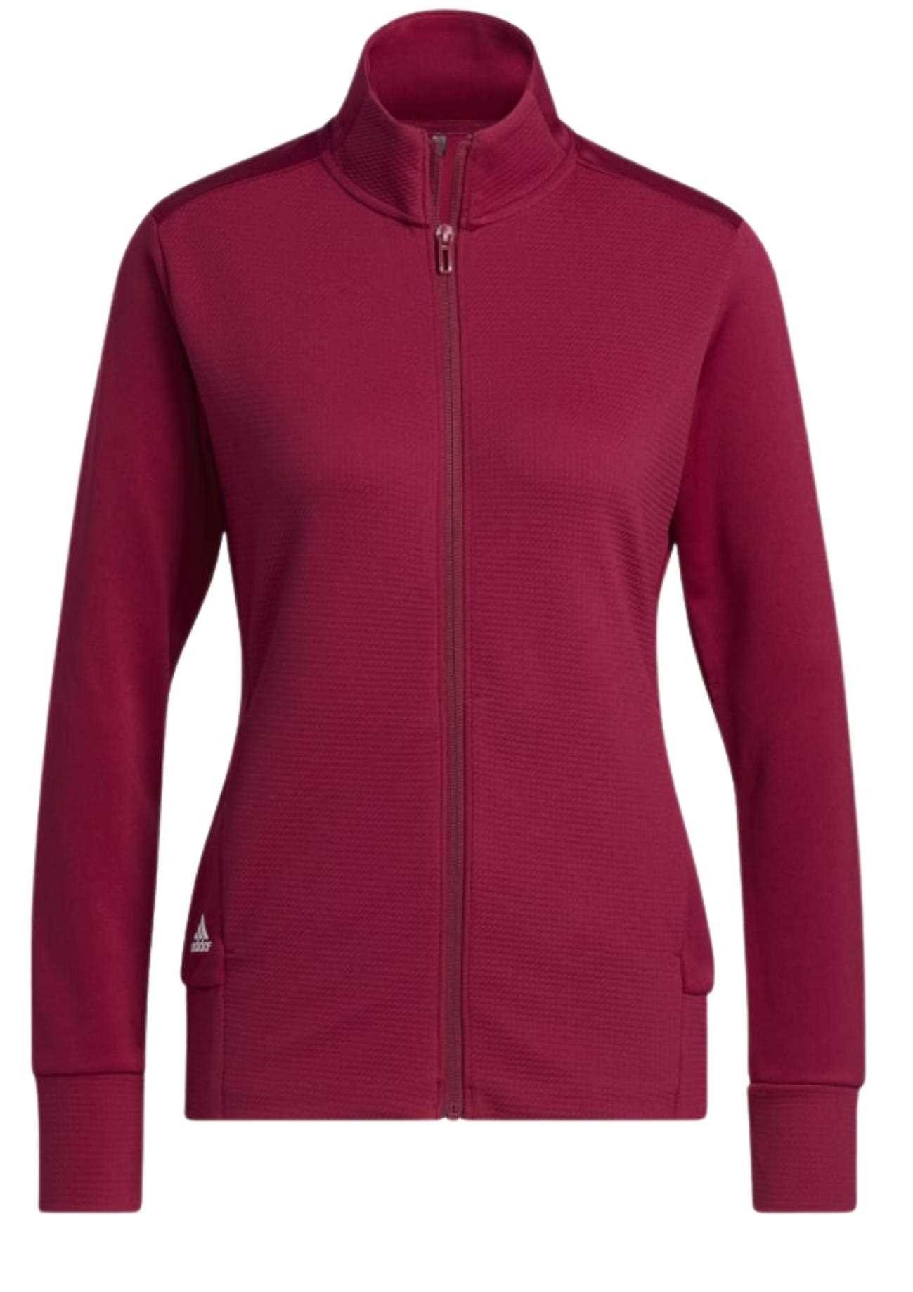 Adidas Textured Full-Zip dames sweatshirt, legacy burgundy