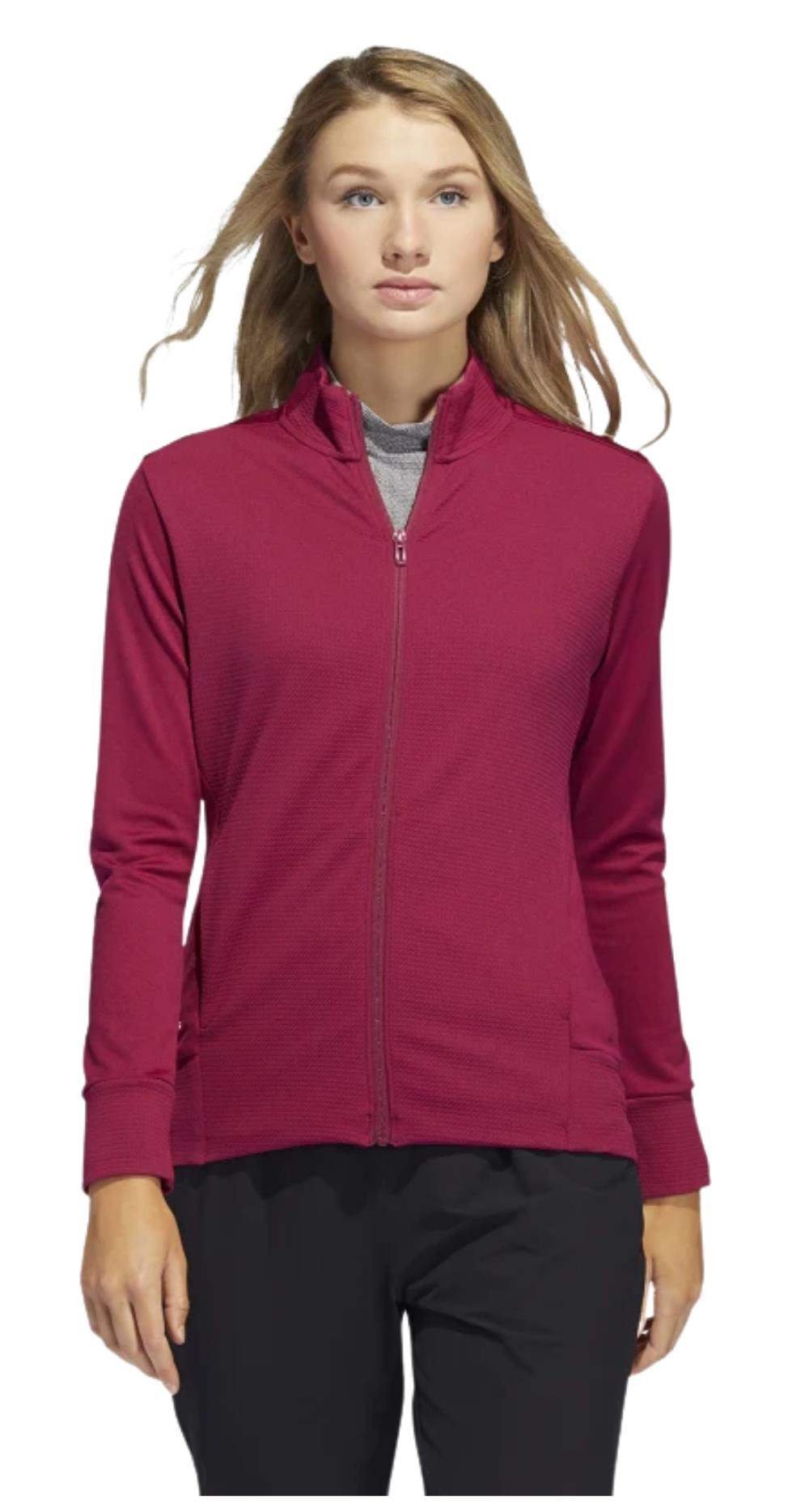 Adidas Textured Full-Zip dames sweatshirt, legacy burgundy