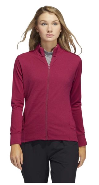 Adidas Textured Full-Zip dames sweatshirt, legacy burgundy