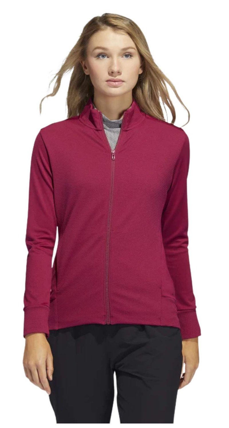 Adidas Textured Full-Zip dames sweatshirt, legacy burgundy