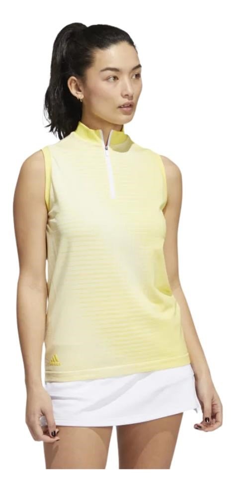 Adidas Primeknit dames mouwloos polo, geel