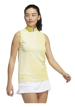Adidas Primeknit dames mouwloos polo, geel