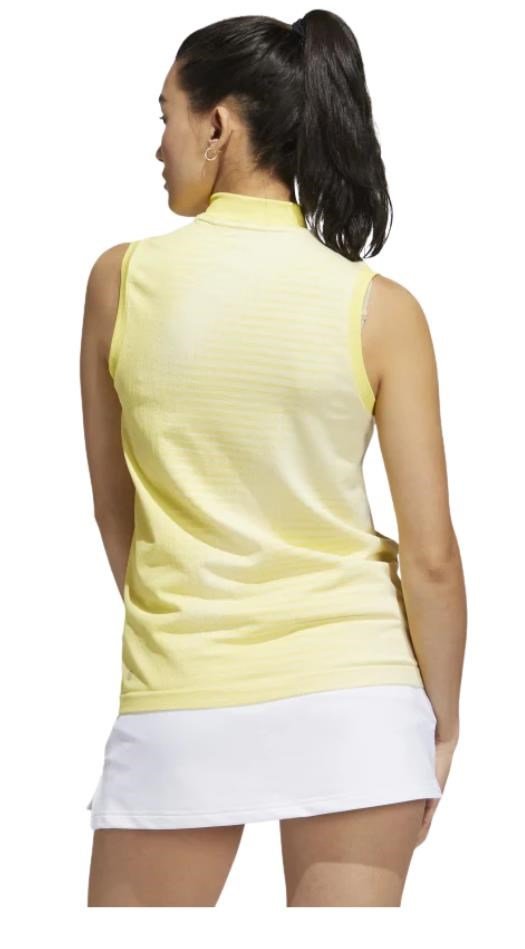 Adidas Primeknit dames mouwloos polo, geel