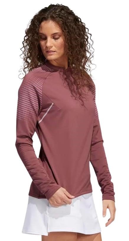 Adidas Cold Rdy Long Sleeve Mock dames sweatshirt, bordeauxrood