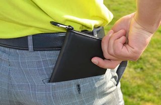 PGA Tour Real Leather Score Card and Accessory Wallet, zwart