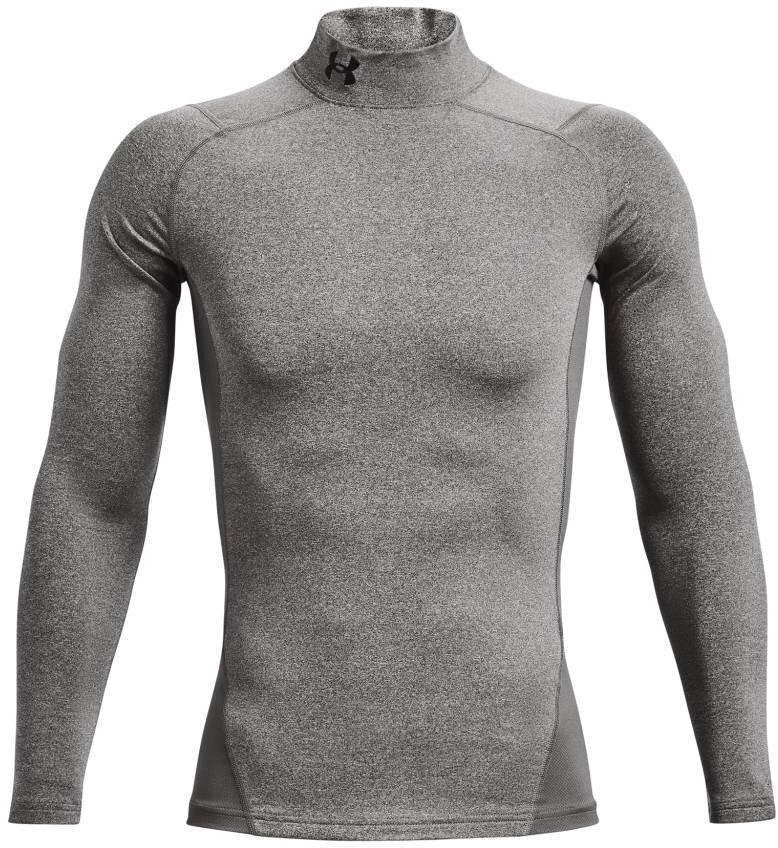Under Armour ColdGear® Compression Mock heren top, charcoal light heather/black