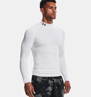 Under Armour ColdGear® Compression Mock heren thermoshirt, wit