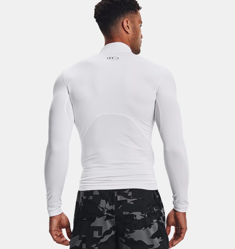 Under Armour ColdGear® Compression Mock heren thermoshirt, wit