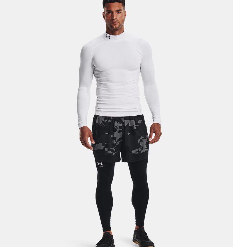 Under Armour ColdGear® Compression Mock heren thermoshirt, wit