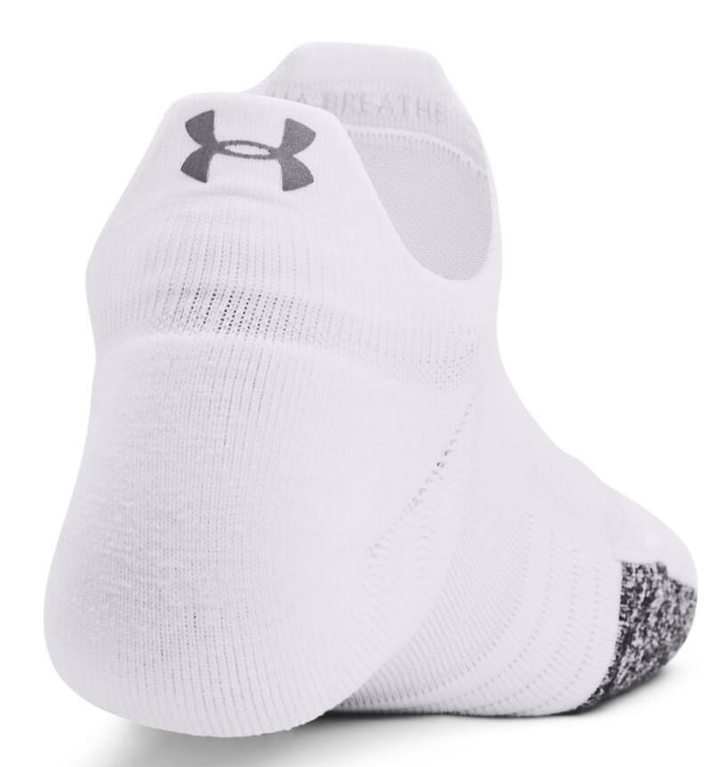 Under Armour Breathe 2 No Show Tab dames sokken (2 paar), wit, EU 36-44,5