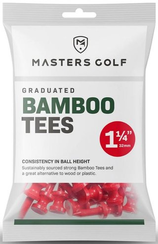 Masters Golf Masters Graduated Bamboo Tees 32mm (1 1/4"), 25 stuks, rood