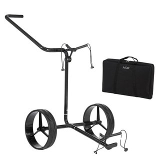 JuCad Carbon Shine handmatige trolley met 2 wielen, glanzend zwart + draagtas JTT
