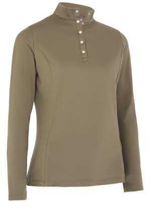 Callaway Thermal Longsleeve Fleece Back Jersey dames polo, industrial green