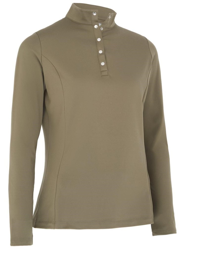 Callaway Thermal Longsleeve Fleece Back Jersey dames polo, industrial green