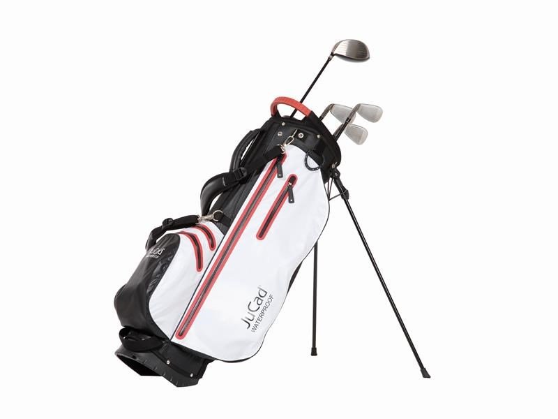JuCad Waterproof 2in1 stand bag, zwart/wit/rood