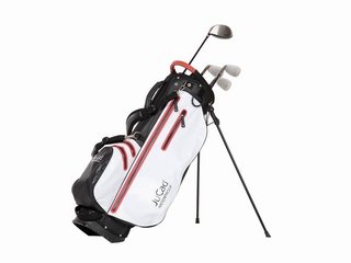 JuCad Waterproof 2in1 stand bag, zwart/wit/rood