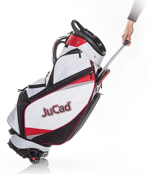 JuCad Bag To Roll cart bag met wielen, zwart/wit/rood