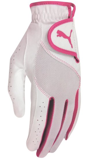 Puma Sport Performance dames golfhandschoen, wit/framboos