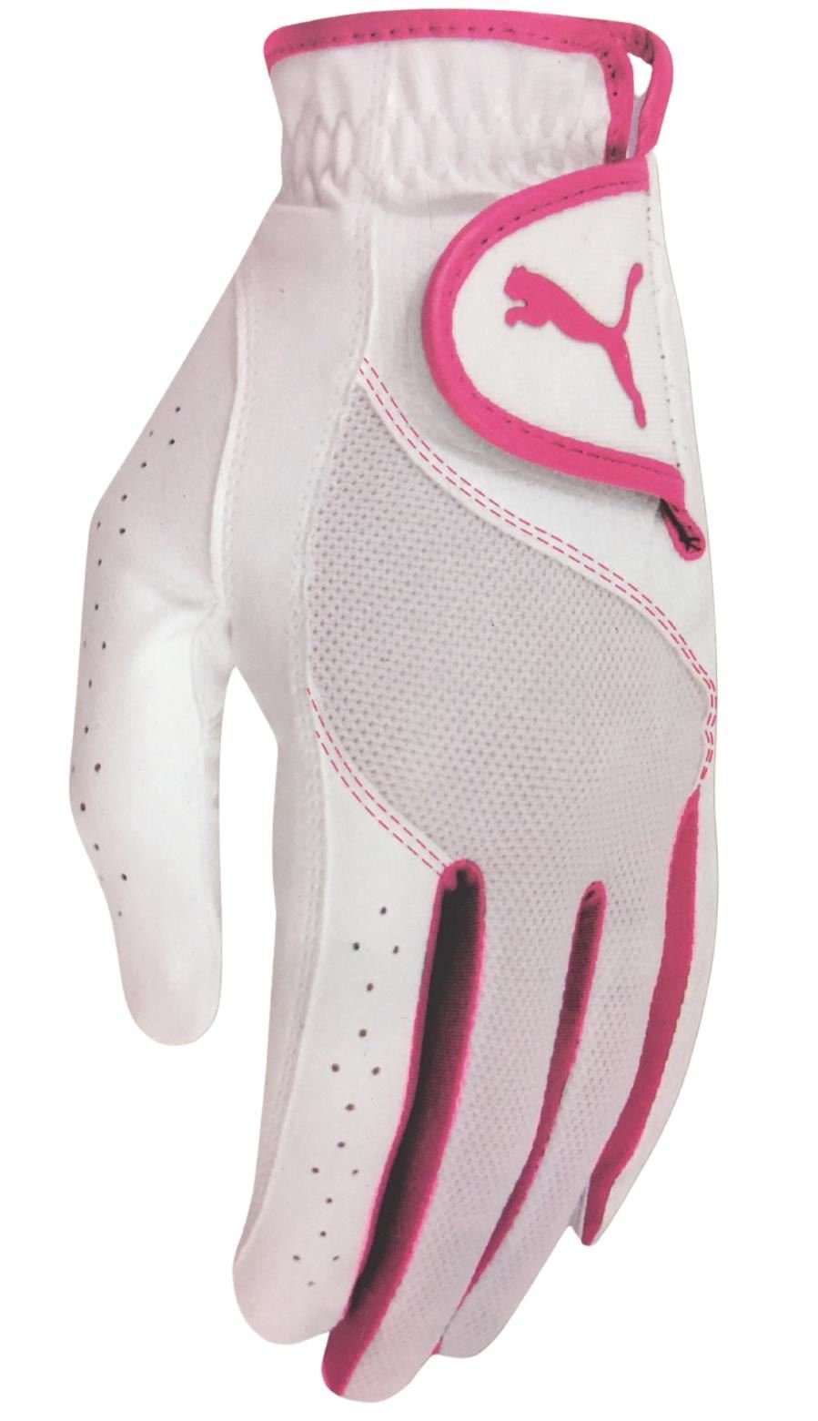 Puma Sport Performance dames golfhandschoen, wit/framboos