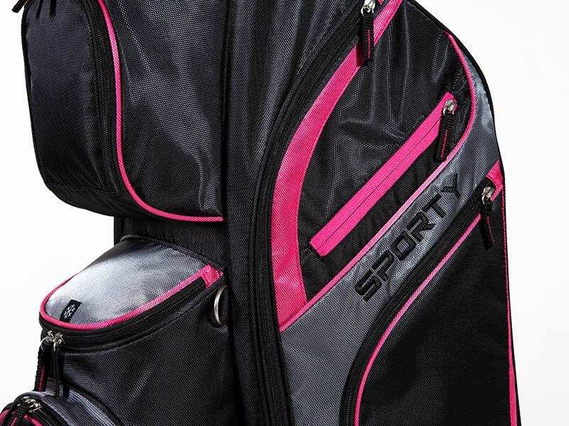 JuCad Sporty cart bag, zwart/roze