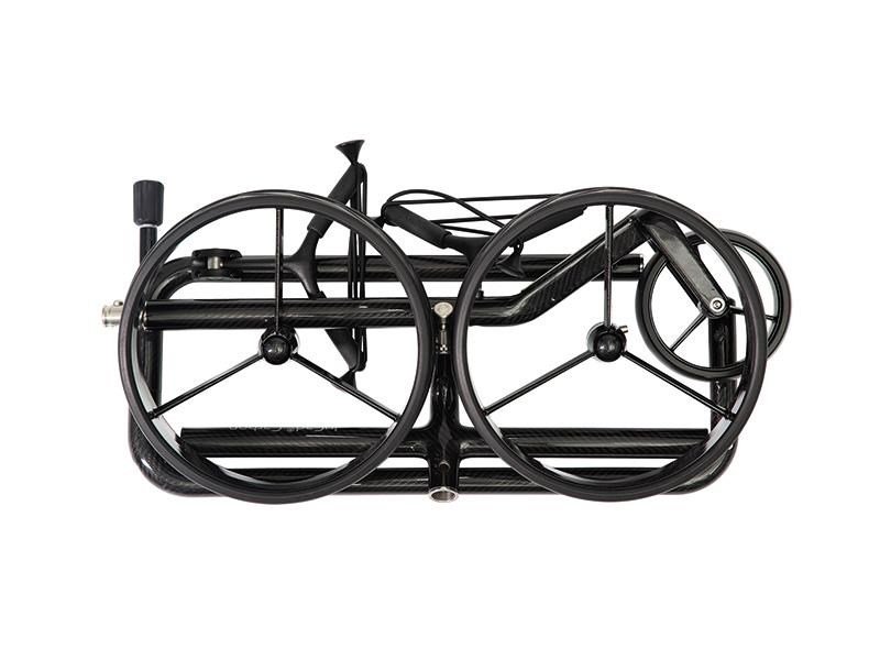 JuCad Carbon Shine handmatige trolley met 3 wielen, glanzend zwart + draagtas JTT