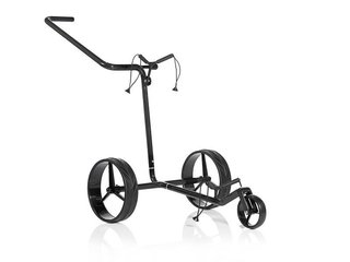 JuCad Carbon Shine handmatige trolley met 3 wielen, glanzend zwart + draagtas JTT