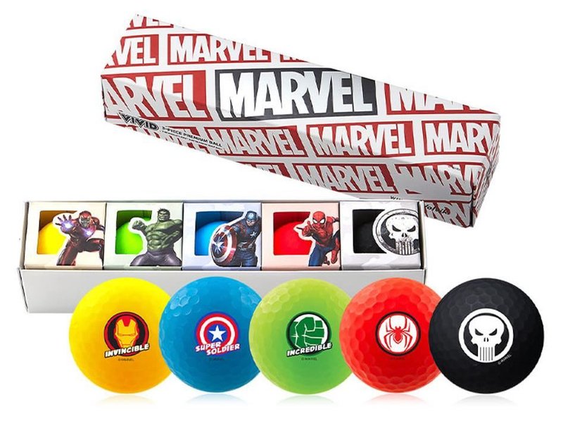 Volvik VIVID MARVEL CHARACTERS golfballen, mix barev