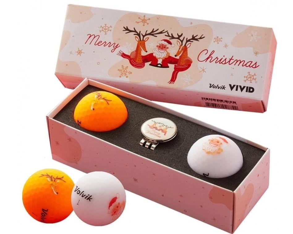 Volvik VIVID Merry Christmas golfballen, mix barev