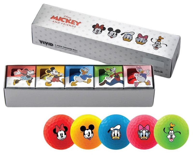 Volvik VIVID DISNEY MICKEY and friends golfballen, mix barev
