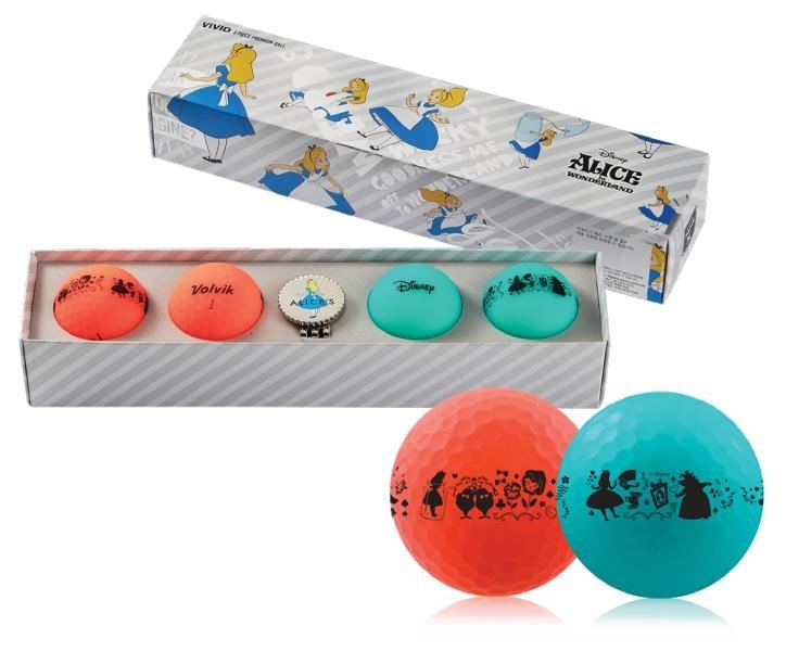 Volvik VIVID DISNEY ALICE golfballen, mix van kleuren