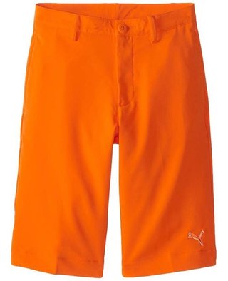 Puma Golf Tech junior shorts, vibrant orange