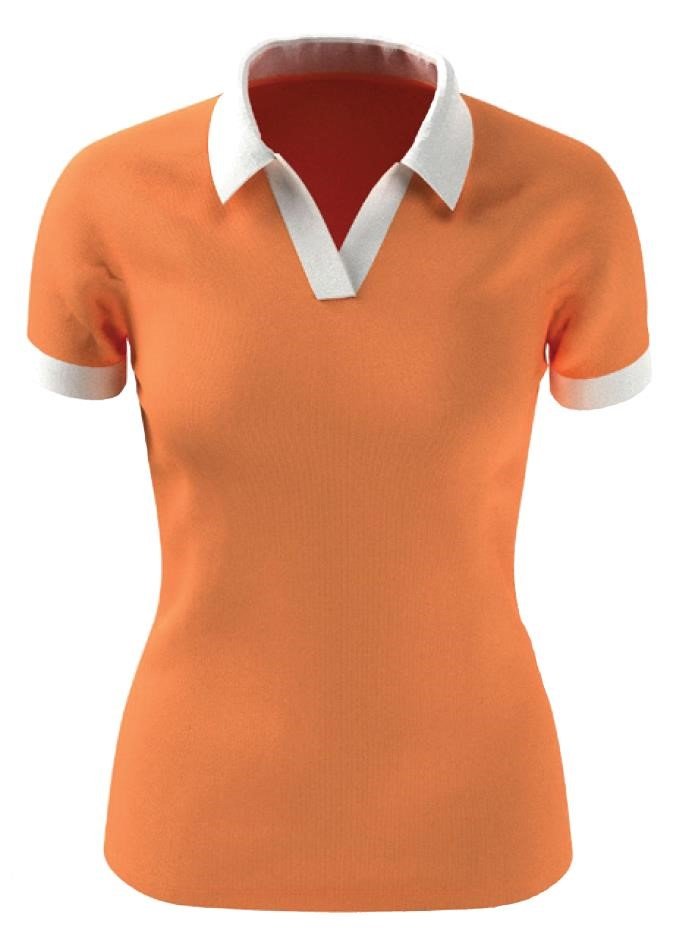 Callaway V-Placket Colorblock dames polo, nectarine