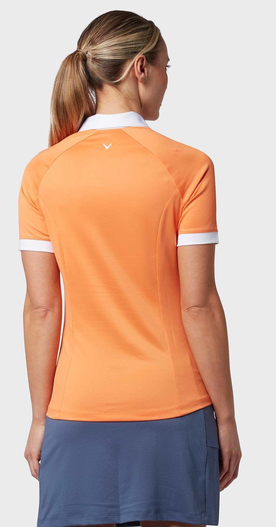 Callaway V-Placket Colorblock dames polo, nectarine