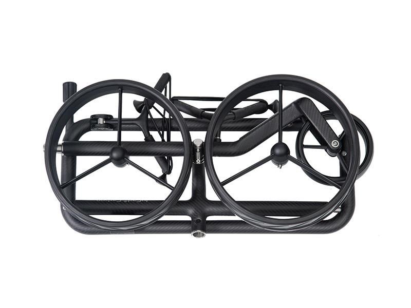 JuCad Carbon Shadow 3-wielige handwagen, mat zwart + draagtas JTT