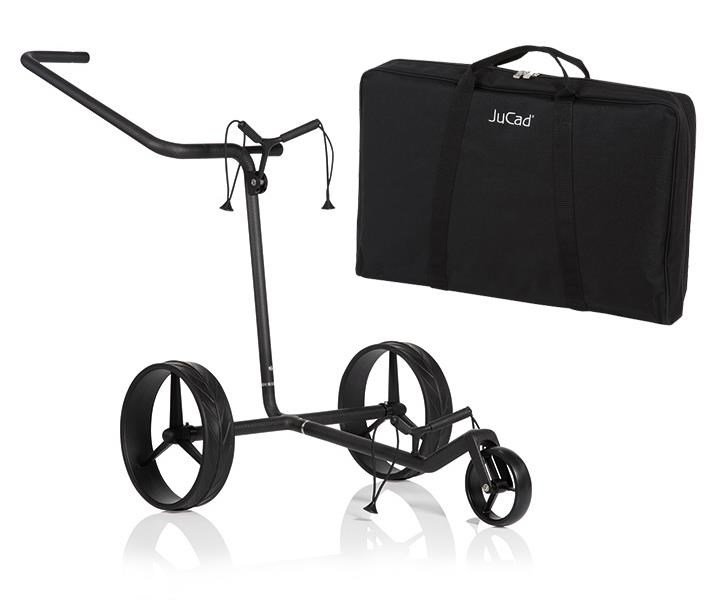 JuCad Carbon Shadow 3-wielige handwagen, mat zwart + draagtas JTT