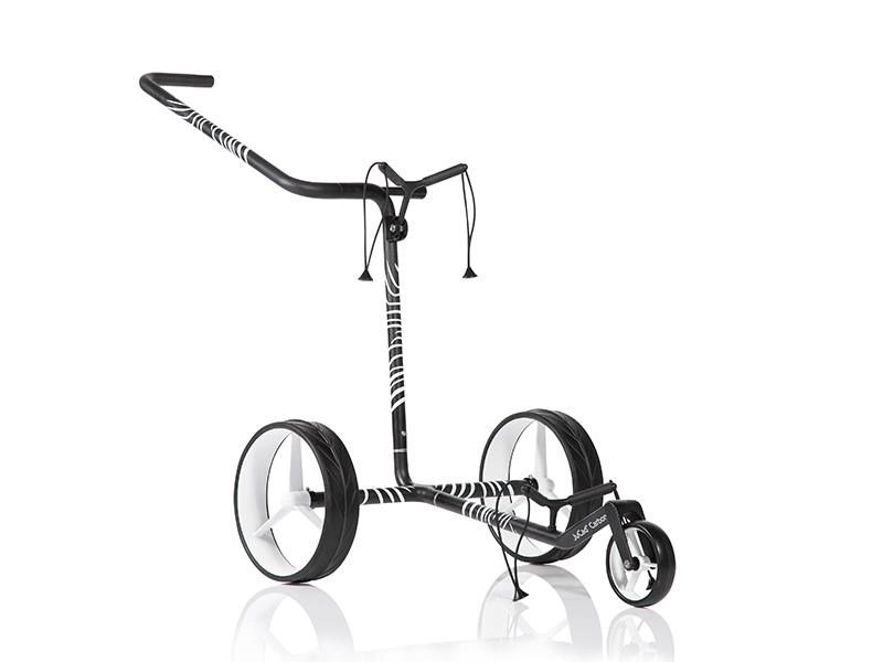 JuCad Carbon Zebra handwagen, wit/zwart mat afwerking in 3K design + draagtas JTT