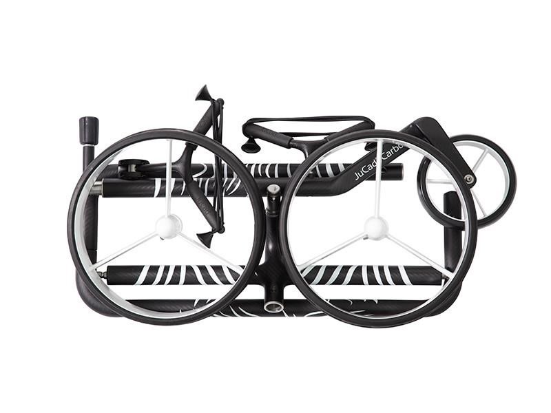 JuCad Carbon Zebra handwagen, wit/zwart mat afwerking in 3K design + draagtas JTT