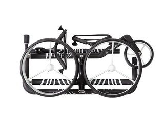 JuCad Carbon Zebra handwagen, wit/zwart mat afwerking in 3K design + draagtas JTT