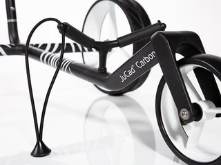 JuCad Carbon Zebra handwagen, wit/zwart mat afwerking in 3K design + draagtas JTT