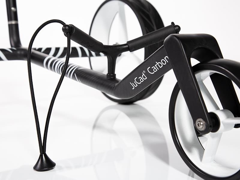 JuCad Carbon Zebra handwagen, wit/zwart mat afwerking in 3K design + draagtas JTT
