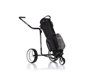 JuCad Carbon Zebra handwagen, wit/zwart mat afwerking in 3K design + draagtas JTT