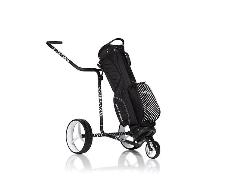 JuCad Carbon Zebra handwagen, wit/zwart mat afwerking in 3K design + draagtas JTT