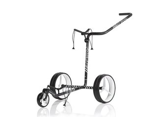 JuCad Carbon Zebra handwagen, wit/zwart mat afwerking in 3K design + draagtas JTT