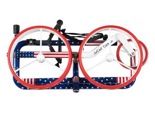 JuCad Carbon USA handwagen + draagtas JTT, blauw/rood