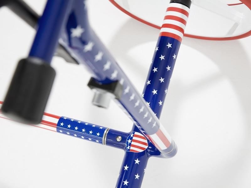 JuCad Carbon USA handwagen + draagtas JTT, blauw/rood