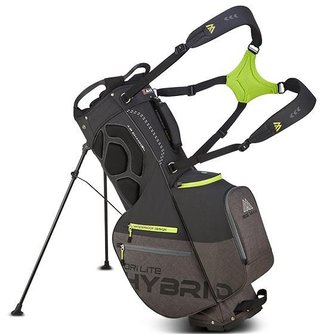 Big Max Dri Lite Hybrid Plus stand bag, zwart/storm charcoal/limoen