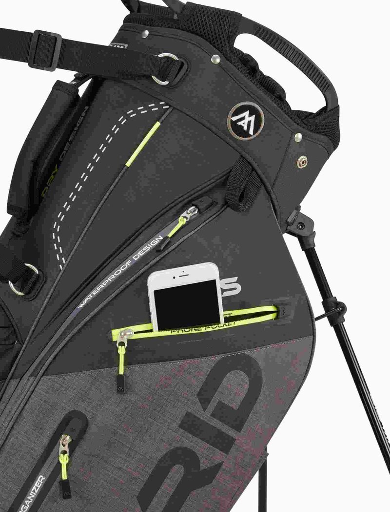 Big Max Dri Lite Hybrid Plus stand bag, zwart/storm charcoal/limoen
