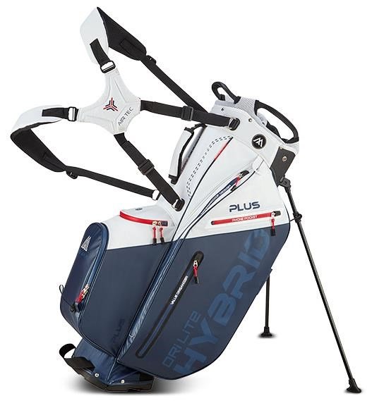 Big Max Dri Lite Hybrid Plus stand bag, wit/marine/rood