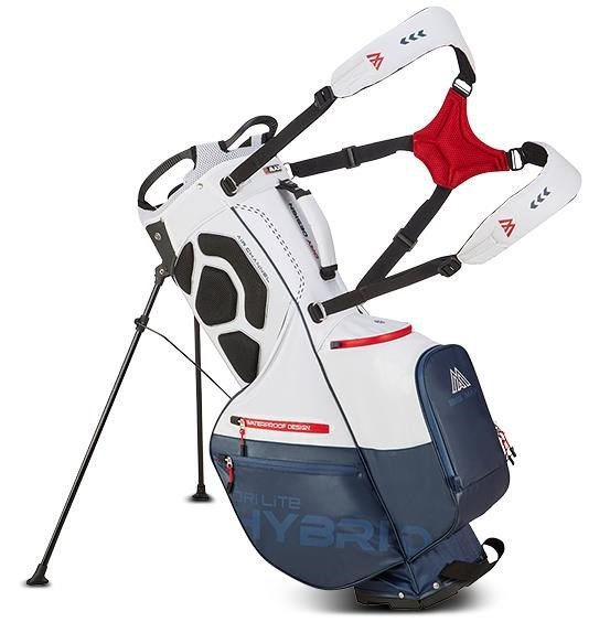 Big Max Dri Lite Hybrid Plus stand bag, wit/marine/rood